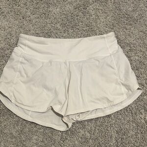 Lululemon Speed Up White Athletic Shorts